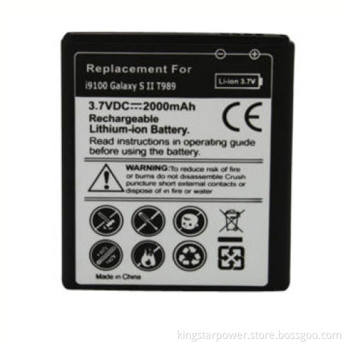 Lithium-ion mobile phone battery packs for Samsung i9100 Galaxy S2 SII S II